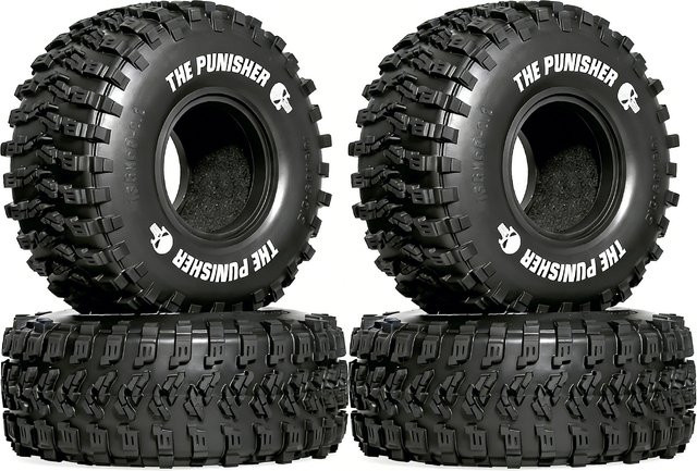 RS RC Crawler-Reifen 5,3'', 4-teiliges Set, Schwarz, Gummi - Bild 1