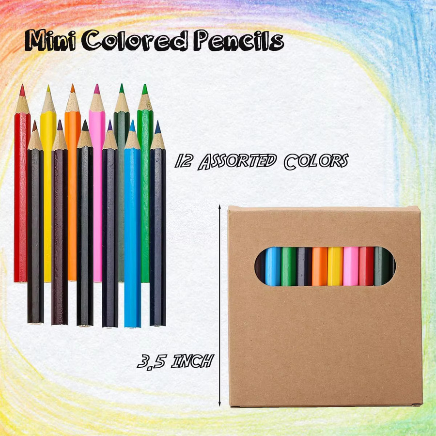 Kawaii Mini Buntstift Set aus Holz in Mehrfarbig für Kinder und Schule - Bild 2