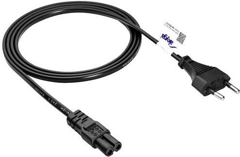 Akyga Strom Anschlusskabel mit Euro-Stecker und Kleingeräte-Buchse C7, Länge: 1,5 m, Schwarz - Bild 1