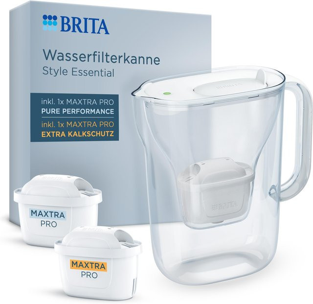 Style Essential Wasserfilterkanne weiß mit 2 Maxtra Pro Wasserfiltern und Deckel - Bild 1