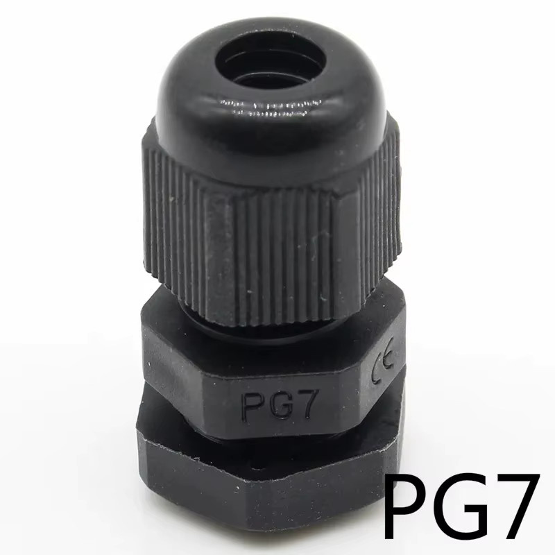 ELECAPITAL 10 Stück wasserdichte Nylon-Kabelverschraubung IP68 PG7 in Schwarz/Weiß für Kabeldurchmesser 3–6,5 mm - Bild 4