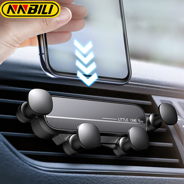 NNBILI Schwerkraft-Autotelefonhalter für die Lüftung, Handy-Ständer in Schwarz für iPhone, Xiaomi und Samsung - Bild 1
