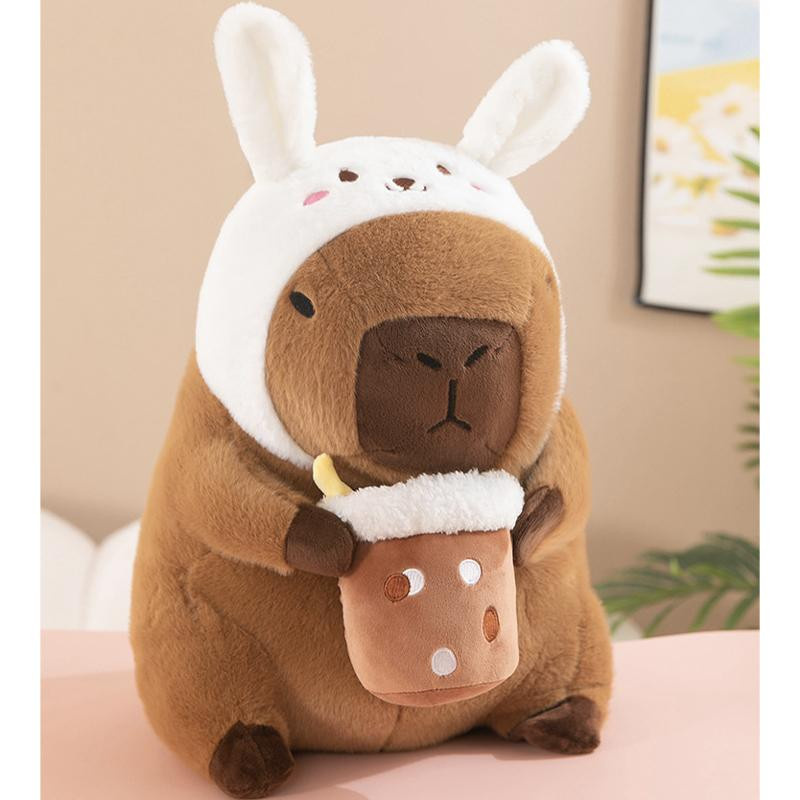 Yiran bag Capybara Plüschtier Simulation Capybara Cosplay Einhorn Dinosaurier Kleid Boba Brot Obst Essen Dekor Vögel Blase Kuscheltiere 30cm - Bild 2