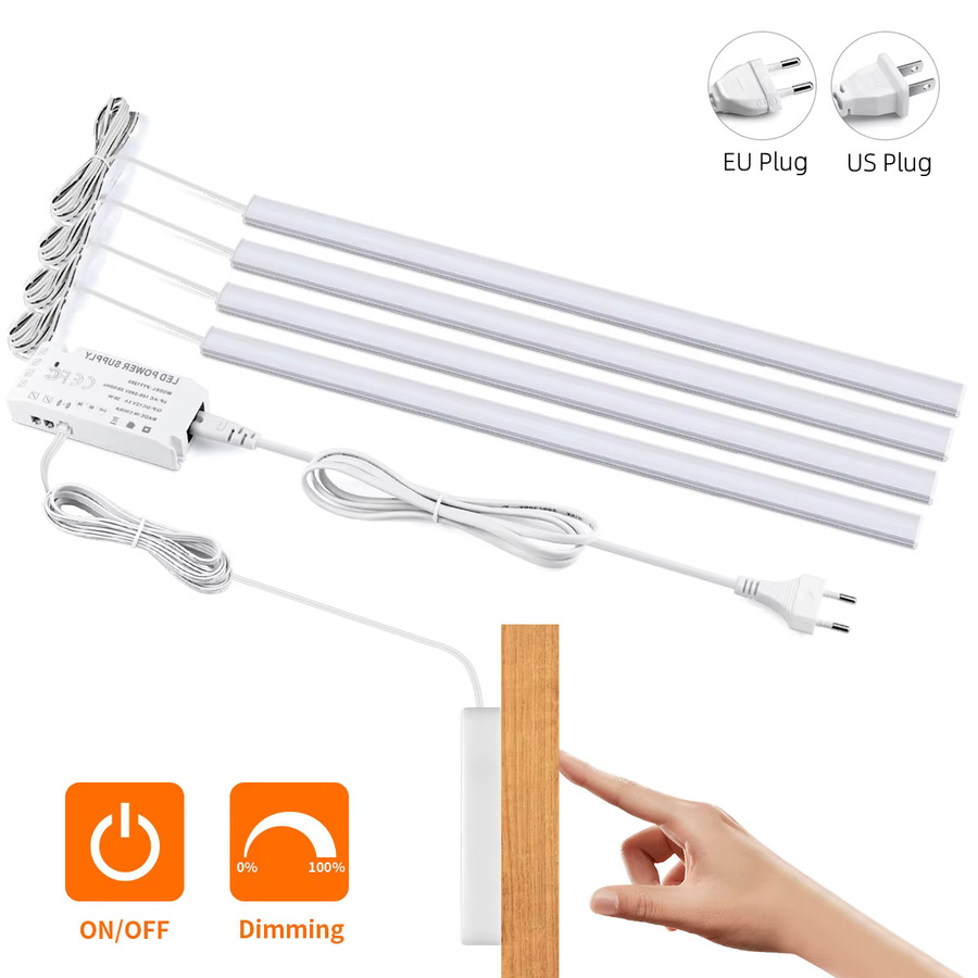 Drahtlose LED Bar Lampe mit Hand-Scan Motion Sensor und Touch Control für Schrank und Küche, 12V integrierte LED Unterbauleuchte - Bild 2
