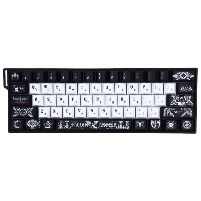 FSWHBY PBT Keycap-Set in Purple mit 129 Tasten, Cherry Profil, 5-seitig bedruckt und durchscheinend für MX-Schalter Gaming-Tastaturen - Bild 4