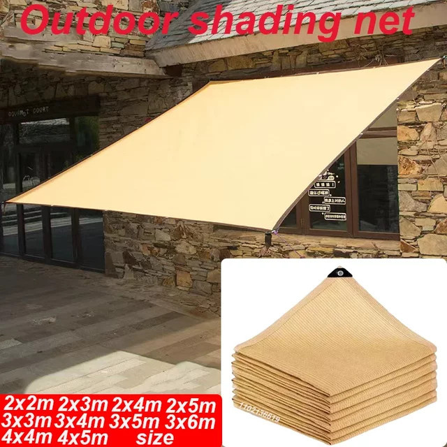 GFDYML Sonnenschutznetz aus HDPE in Beige mit UV-Schutz für Garten, Pergola und Schwimmbad - Bild 1