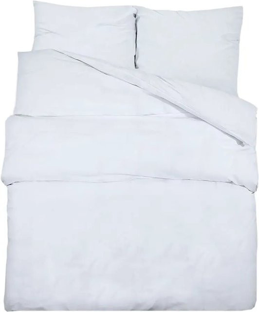 vidaXL Bettwäsche-Set aus Mikrofaser in Weiß, bestehend aus Bettbezug und Kissenbezug, B/H: 200 x 220 cm und 80 x 80 cm - Bild 1