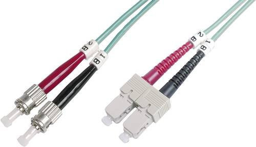 Digitus DK-2512-02/3 Glasfaser LWL Anschlusskabel Multimode OM3 50/125 µm mit ST- und SC-Stecker, 2,00 m, multicolour - Bild 1