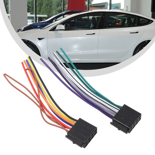 2er-Set Auto Radio Adapter ISO Kabelbaum zur Verlängerung für Universal Stereo Player, Multicolor - Bild 1