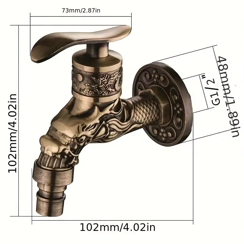 Antiker europäischer Wasserhahn zur Wandmontage von ctzszzmm in Gold aus Zinklegierung - Bild 2