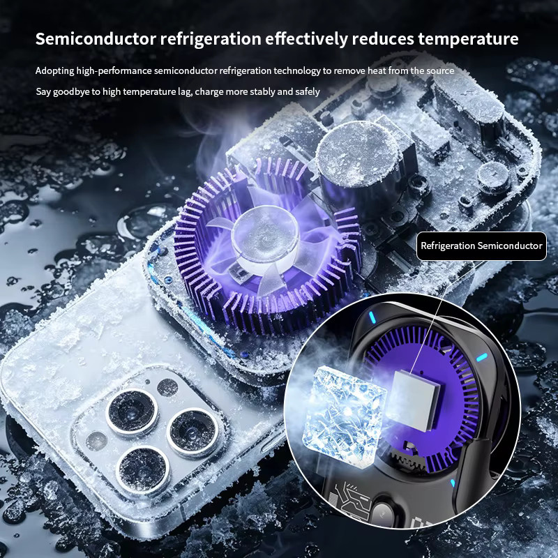 TONGDAYTECH 2-in-1 Magnetische Auto-Handyhalterung mit Qi2 25W Kabellosem Ladegerät, Halbleiter-Kühlung und RGB-Licht, Schwarz - Bild 5