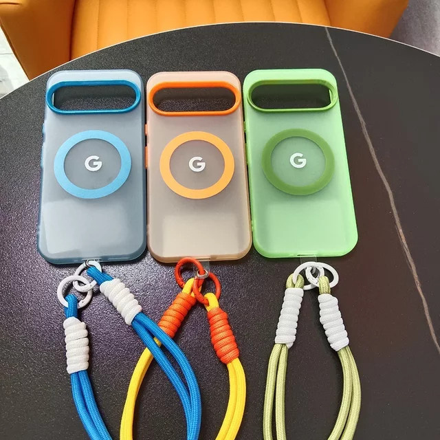 Limited Edition Candy Color Magnetic Charge Case mit tragbarem Armband für Google Pixel 10, 9 Pro XL und 8 A Pro in Schwarz, stoßfeste Schutzhülle - Bild 1