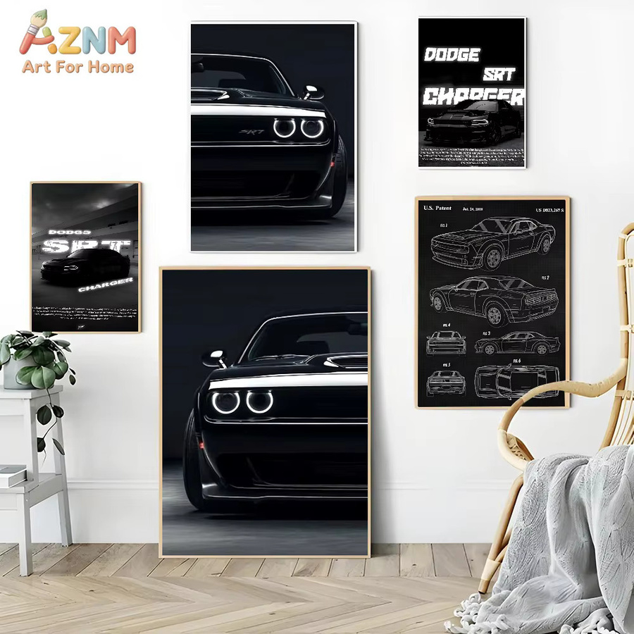 Rastar Dodge Challenger SRT Hellcat Redeye Poster Selbstklebender Wasserfester Papieraufkleber in Schwarz - Bild 4