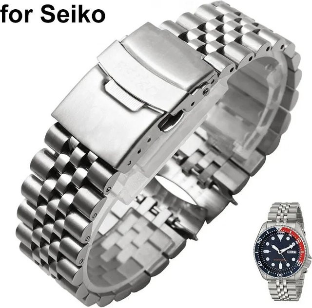 olevo Uhrenarmband Edelstahl, Silber, Herren, 20 mm, 22 mm - Bild 1