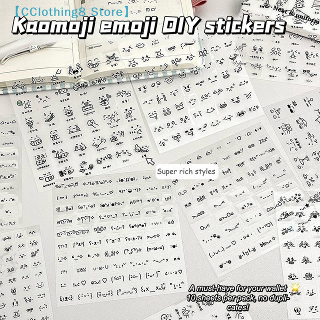 Steve Random 2 Stück niedliche transparente PET-Emoticon-Aufkleber zur Dekoration von Tagebüchern - Bild 1
