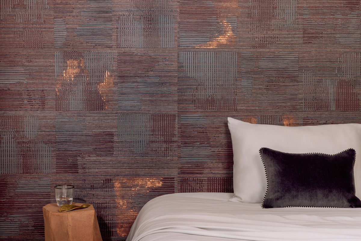 Élitis Wallpaper Kallisté RM 1077 60 mit geometrischem Muster in Multicolour aus Sisal und Vlies - Bild 1
