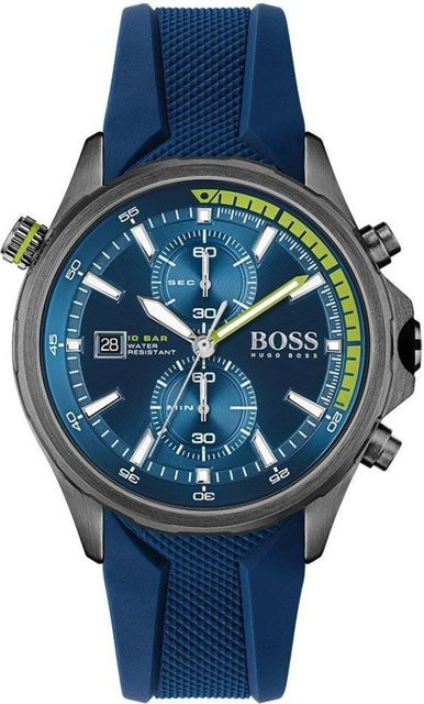 Hugo Boss Chronograph, Quarz, Edelstahl, 46 mm, Blau, Herren - Bild 1