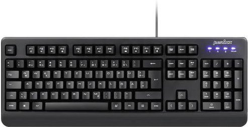 Perixx Periboard-517 B USB Tastatur QWERTZ Deutsch Schwarz Staub- und Spritzwassergeschützt - Bild 1