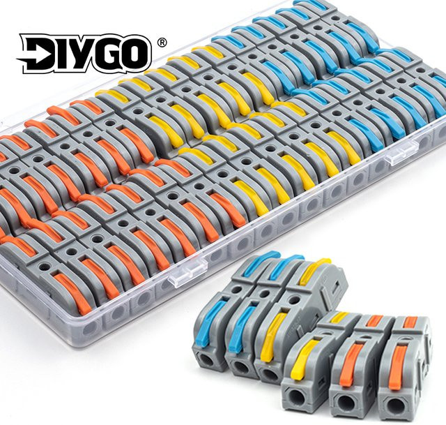 DIY GO 34er Set Hebel-Schnellverbinder für elektrische Kabelanschlüsse, wiederverwendbare Drahtverbinder in Mehrfarbig - Bild 1