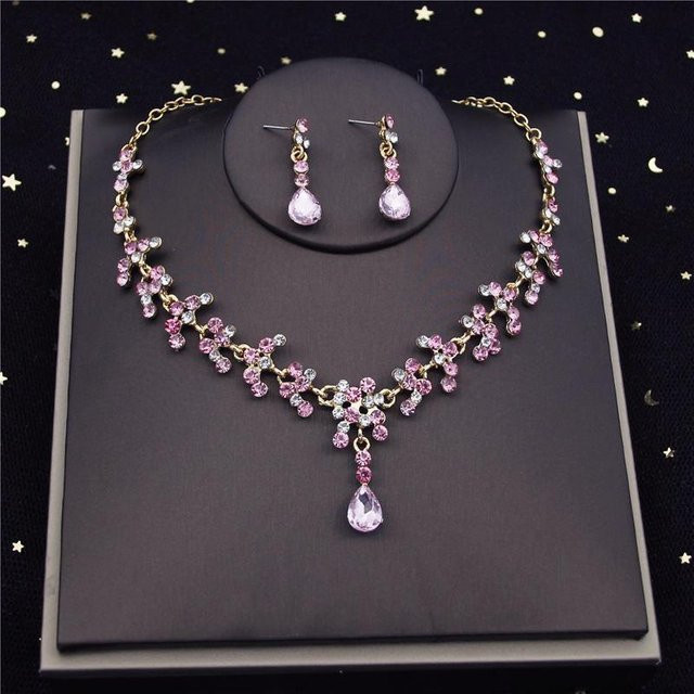 YIRAN Jewelry Schmuckset, Kristall, Roségold, Messing, Damen - Bild 1