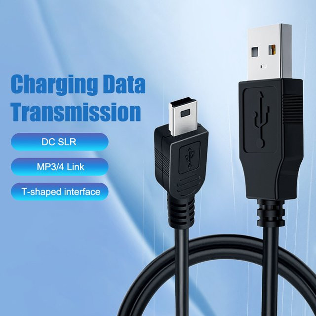 5YOA USB-Kabel Stecker auf Mini USB 5 Pin, 0,8 m, Schwarz - Bild 1