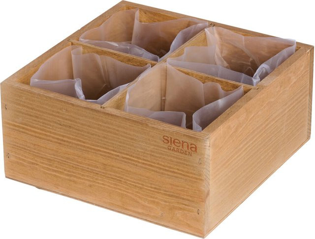 SIENA GARDEN Anzucht- und Kräuter Cube Planter in Braun inkl. Erde - Bild 1