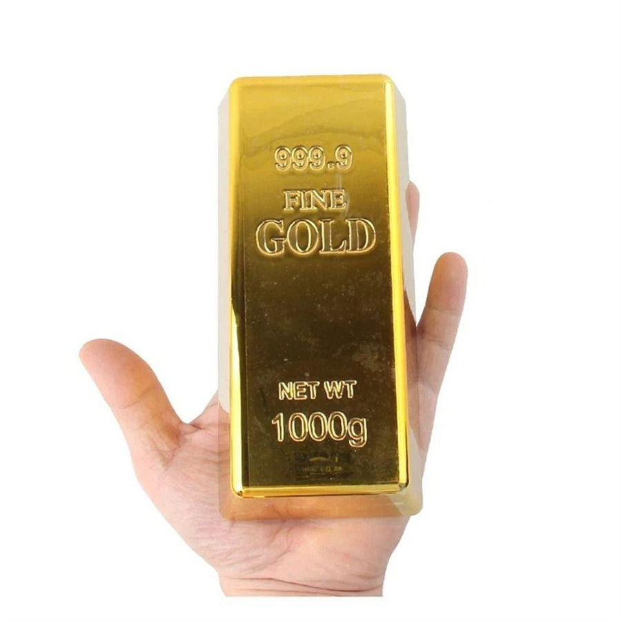 Qijuestate Goldbarren Briefbeschwerer in Gold als dekorative Heimdekoration aus Kunststoff - Bild 1