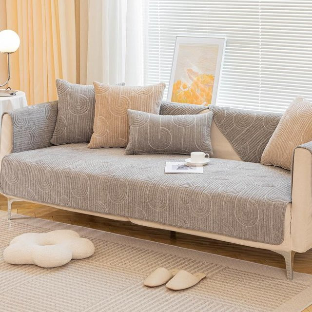 Modernes Chenille-Sofakissen von Super Six mit Anti-Rutsch-Funktion, B/B: 70 x 70 cm - Bild 1