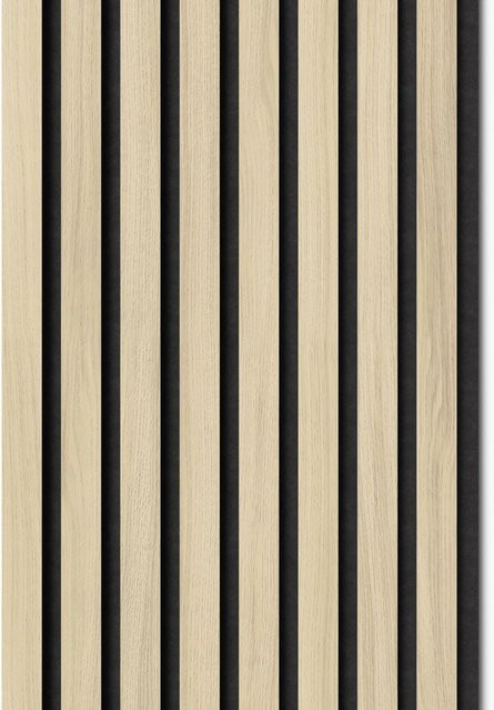 Denpanels Akustikpaneel Acu-Line Eiche Hell mit Streifenoptik auf Melamin Filz für die Wandgestaltung im skandinavischen Stil - Bild 1