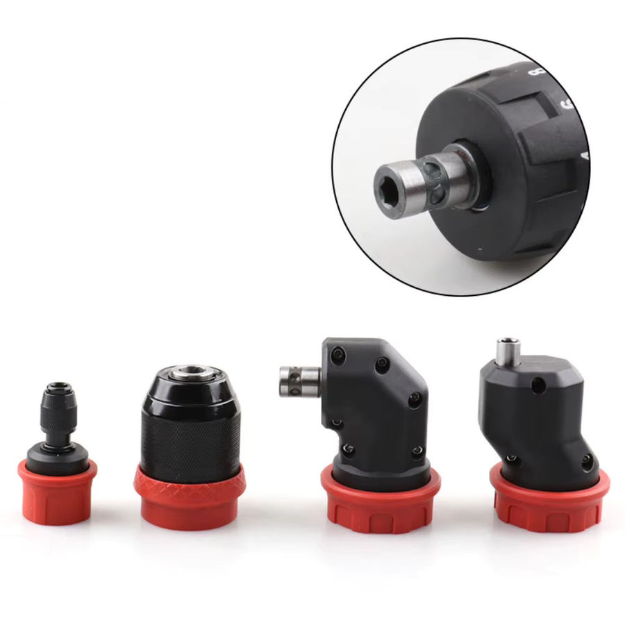 DAZZLEEX Elektrischer Bohrer Umwandlungsadapter mit Quick-Release Bohrfutter für 6,35 mm Bits in Schwarz - Bild 2