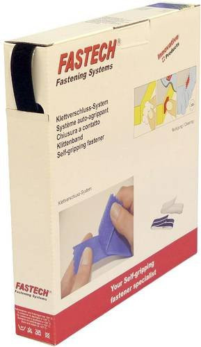 FASTECH Klettband zum Aufkleben mit Hotmelt Flauschteil, Schwarz, Breite: 20 mm, Länge: 25 m - Bild 1