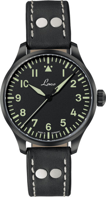 BASIS Altenburg Fliegeruhr, Automatik, Edelstahl, 39 mm, Leder, Schwarz - Bild 1