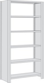 Regalwerk BERT Büroregal Grundfeld aus Vollblech in Grau/Silber, H x B x T: 200 x 128,5 x 60 cm - Bild 1