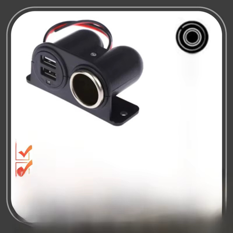 Multi-Stecker Ladegerät mit Dual-USB-Anschlüssen und Steckdose für Auto-Camper in Schwarz, DC 5 V, 3,1 A - Bild 5