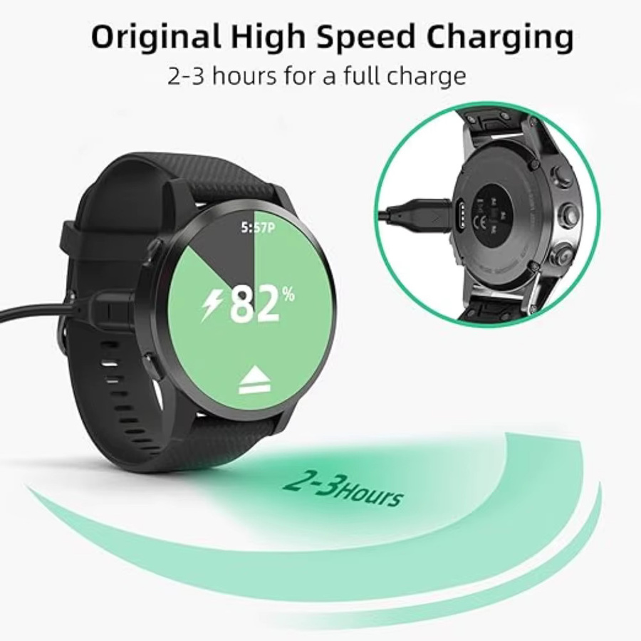 Ersatzladegerät USB-C Kabel für Garmin Tactix Charlie und Garmin BarkLimiter 2/2VT in Schwarz - Bild 3