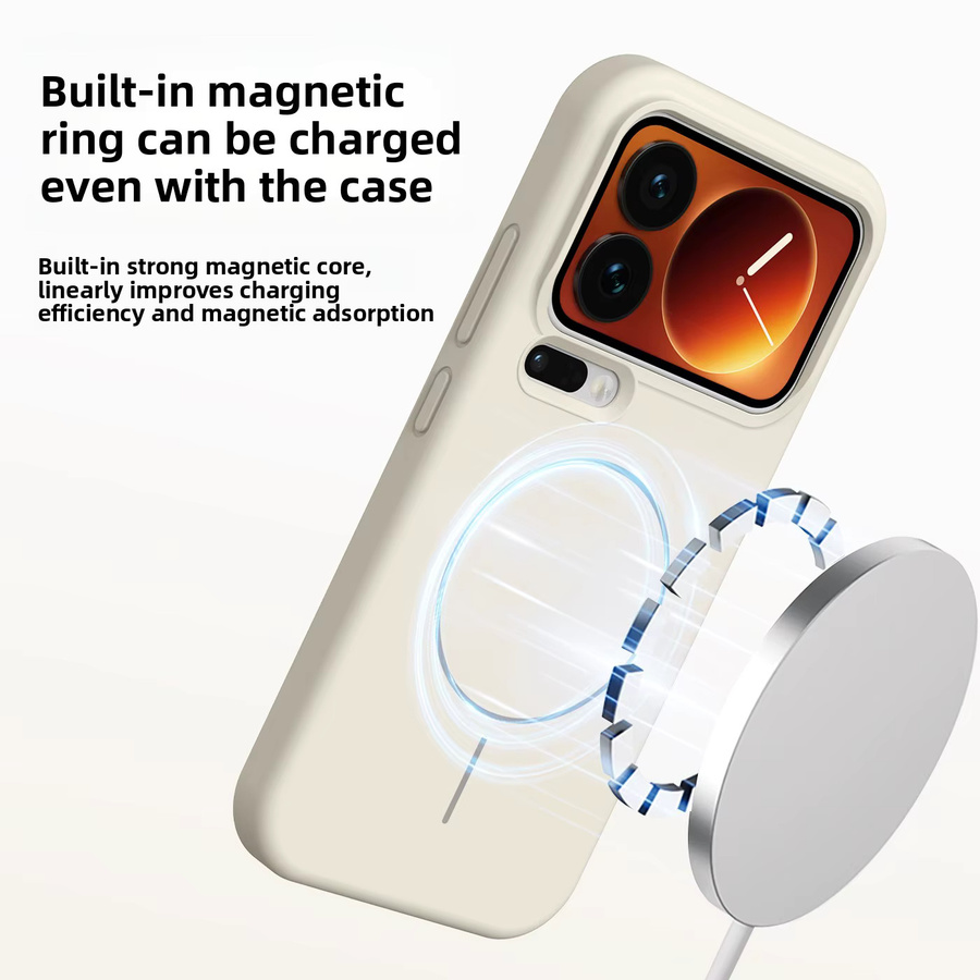 Magnetische Silikon Schutzhülle für Xiaomi Mi 17 Pro Max und Xiaomi 15 in Blau mit Unterstützung für kabelloses Laden - Bild 3