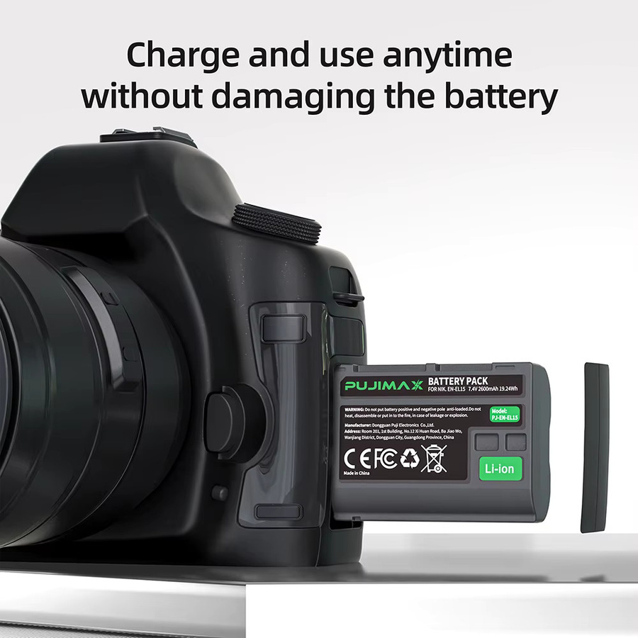 PUJIMAX EN-EL15C EN-EL15 Akku mit 2600 mAh in Schwarz für Nikon Z5, Z6, Z6 II, Z7, Z7II, D7000, D7100, D7200, D850, D750, D7500, D810, D500, D800 - Bild 3