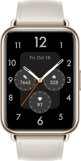 Huawei Smartwatch, Lederarmband, Weiß, 44 mm, Unisex - Bild 2