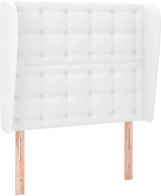 vidaXL Kopfteil mit Ohren in Weiß aus Kunstleder, B/T/H: 103 x 23 x 128 cm - Bild 1