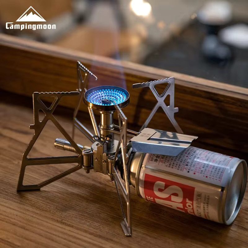 CAMPINGMOON XD-3F Schmetterlingskocher mit elektronischer Zündung in Silber für Camping und Picknick - Bild 2