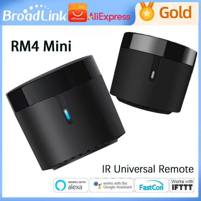 BroadLink RM4 Mini IR-Universalfernbedienung mit HTS2 WiFi Smart IR-Steuerung in Schwarz für Alexa und Google Smart Home - Bild 1