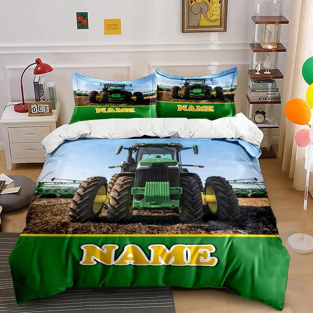 Bettwäscheset mit Traktor-Print aus Mikrofaser, 3-teilig, Mehrfarbig, B/H: 140 x 210 cm - Bild 1