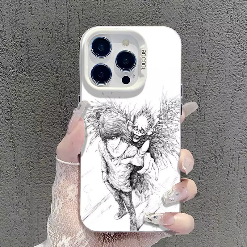 Death Note Anime Silikon Handyhülle in Schwarz-Weiß passend für iPhone 17 Air 16 15 14 13 12 11 Pro Max X XR XS Plus - Bild 2