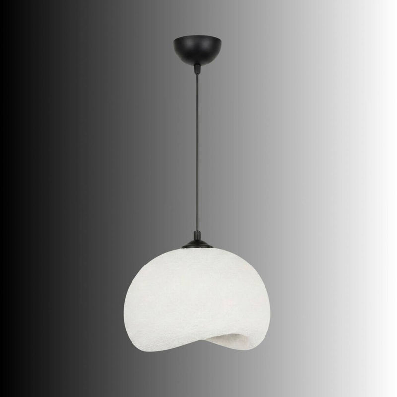 Opviq Pendelleuchte Yontu in Weiß und Schwarz aus Polyester-Mischgewebe und Metall, E27, B: 29 cm, H: 120 cm, T: 34 cm - Bild 4