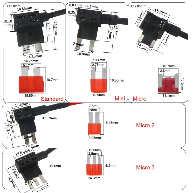 ELECAPITAL Add-a-circuit Sicherung Adapter für Micro, Mini, ATM und APM Sicherungen, 10A, 12V, Schwarz - Bild 2