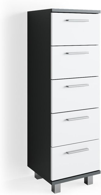 Vicco Badschrank Ilias Midischrank in Weiß und Anthrazit, Breite: 30 cm, Höhe: 95 cm - Bild 1