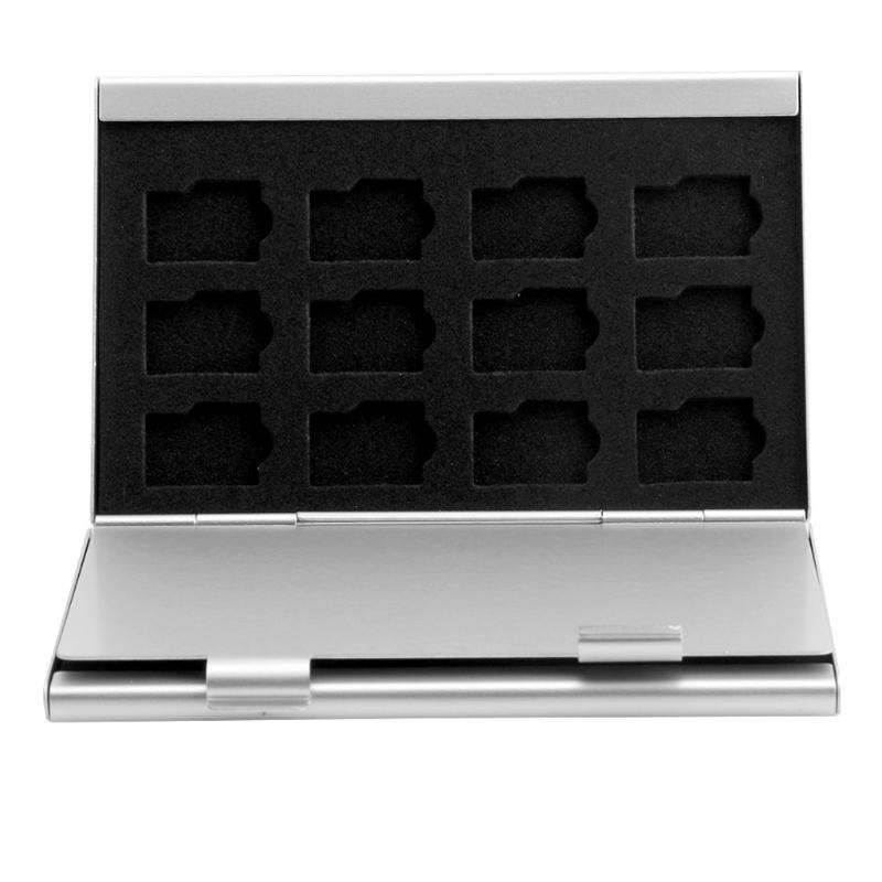 Mr. Dark Aluminium-Speicherkarten-Aufbewahrungskoffer für 24 TF-Micro-SD-Karten in Silber - Bild 3