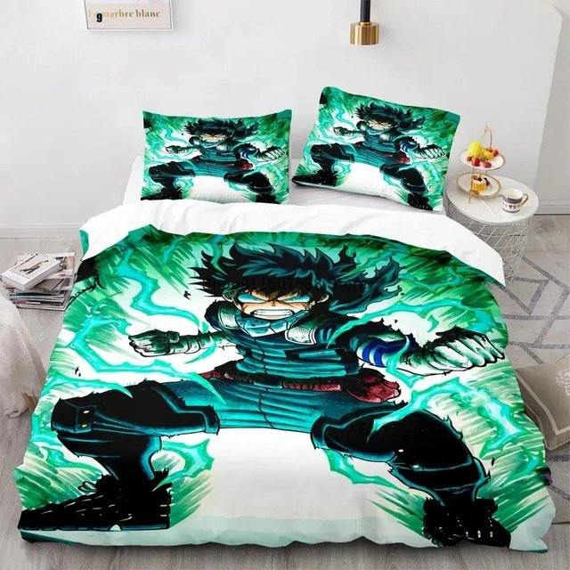 My Hero Academia Bettwäsche Set mit Anime Charakteren in Mehrfarbig, bestehend aus Bettbezug und Kissenbezügen aus Mikrofaser, Breite: 70 cm, Länge: 133 cm - Bild 1