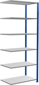 Schulte Anbauregal Steckregal MULTIplus85 mit 6 Fachböden und Kreuzstrebe, Farbe: Enzianblau, B/T/H: 250 x 100 x 60 cm - Bild 1