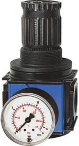 Riegler Druckregler variobloc mit durchgangs Druckverschluss, BG 1, G 1/4, 0,5-10 bar, blau - Bild 1
